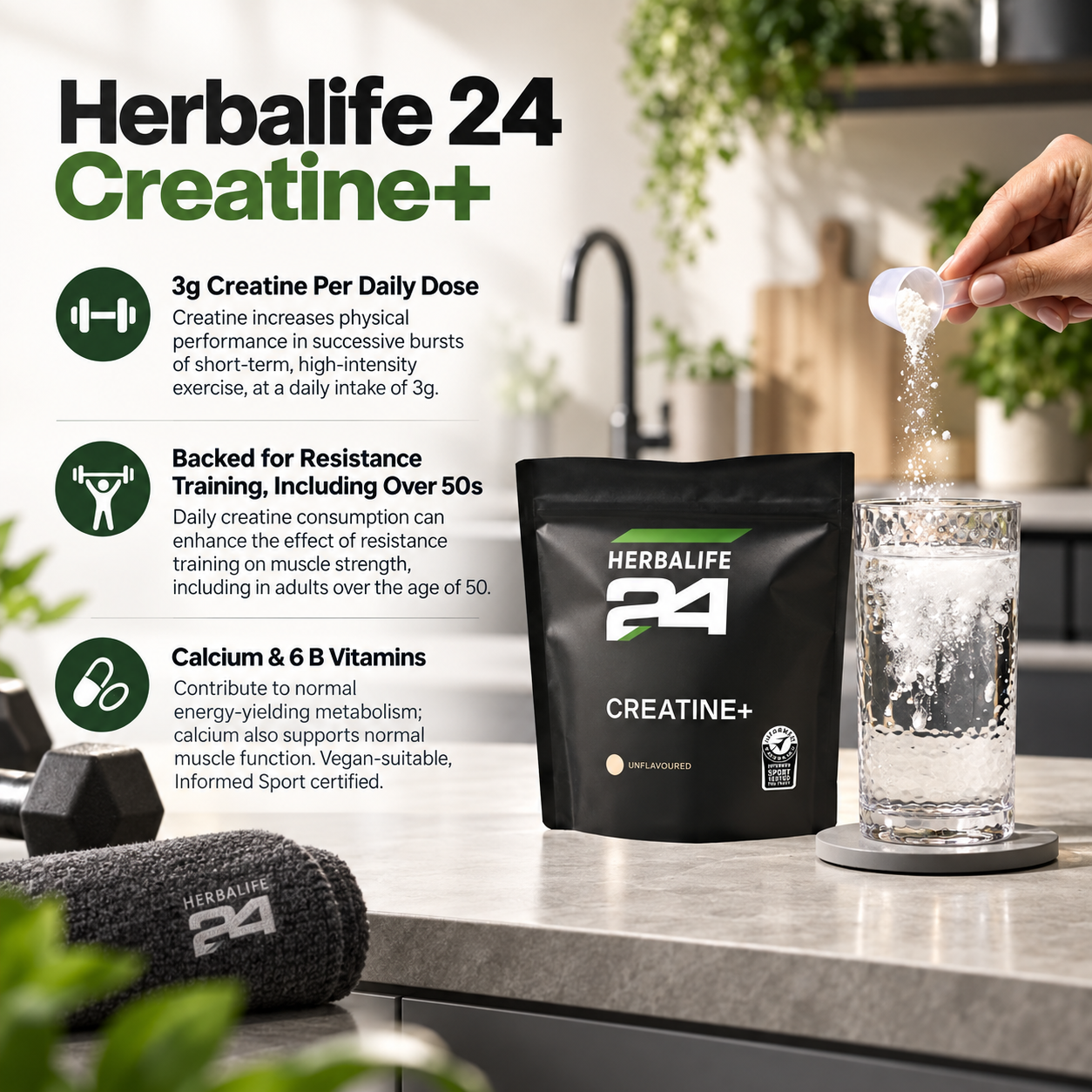 Herbalife24 Creatine+ 228g unflavoured powder