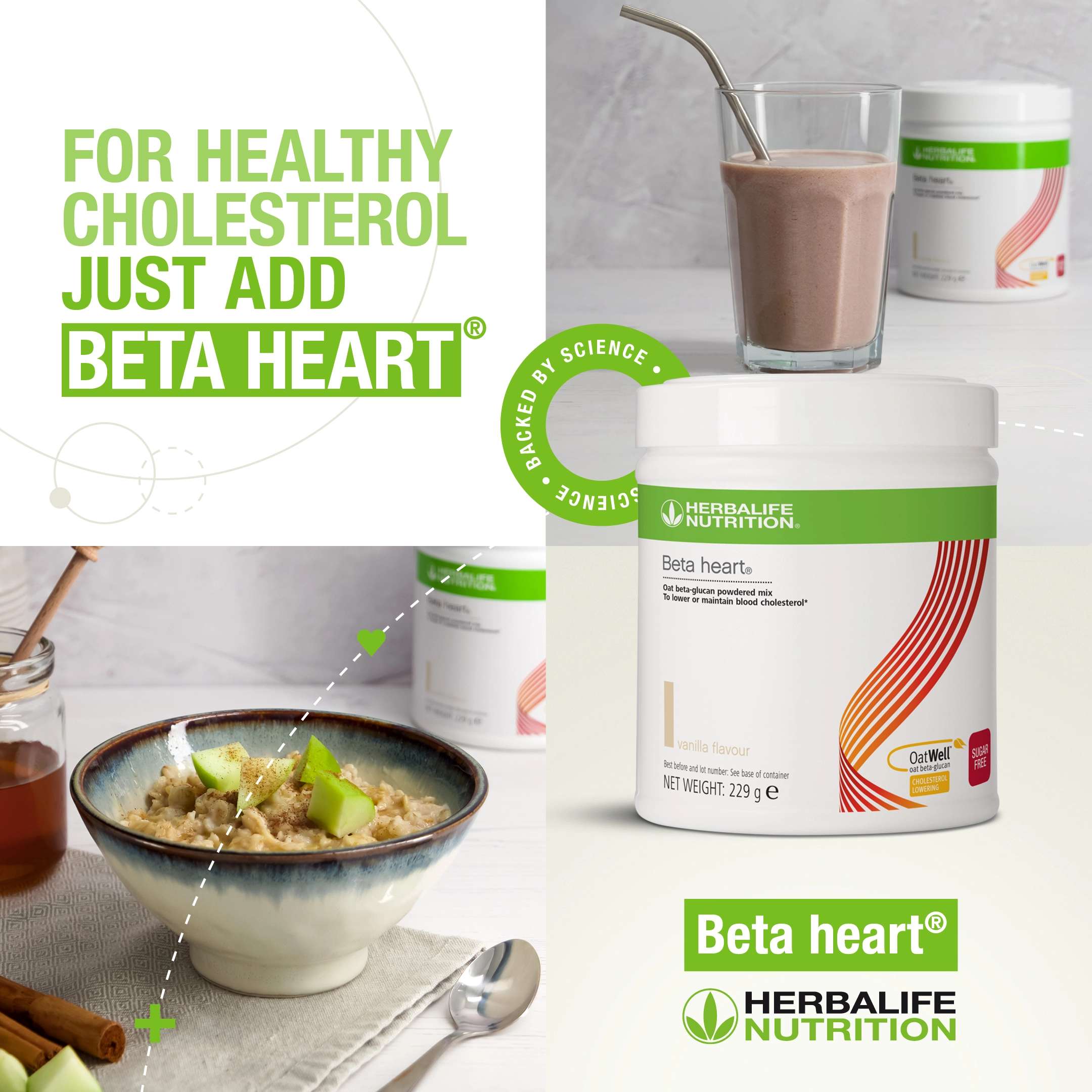 Herbalife Beta Heart vanilla oat beta-glucan powder, 229g