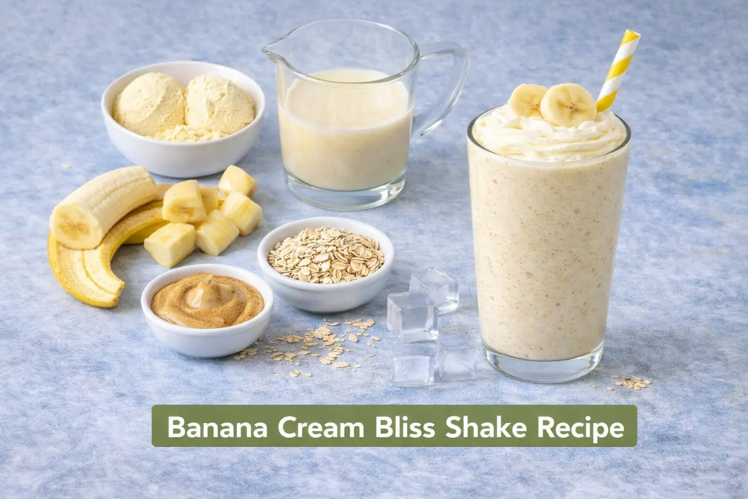 Herbalife Formula 1 Banana Cream Bliss shake in a glass